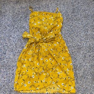 Shein Yellow Floral Mini Dress